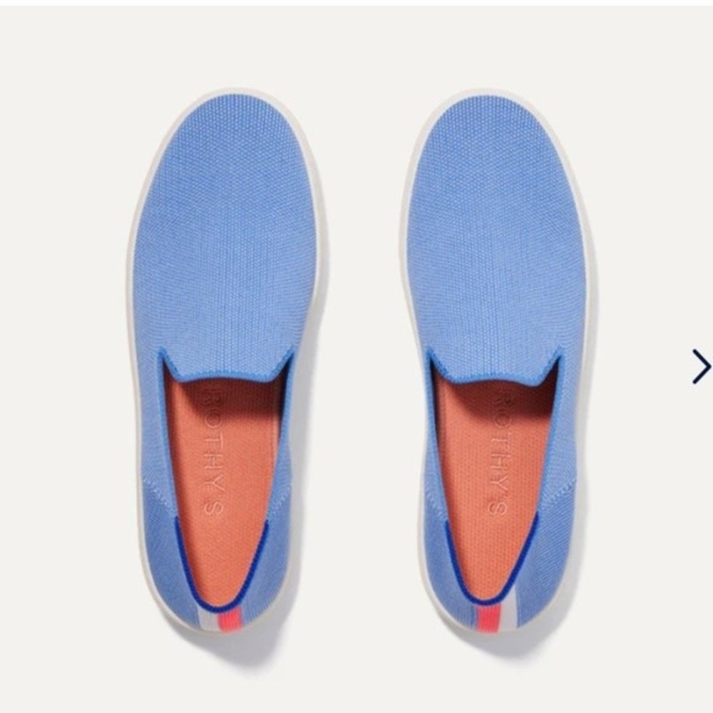 Rothy's Size 8 Retired The Original Slip-On Boardwalk Sneaker in Blue and White